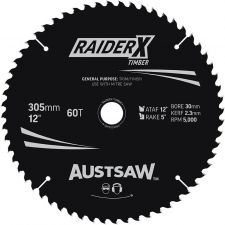 Austsaw RaiderX TCT Blade 305mm (12") x 2.3 x 30/25.4mm x 60 Tooth TBP3053060
