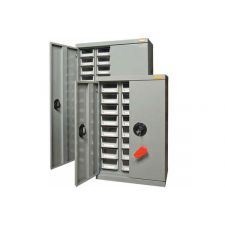 Workshop Parts Cabinet - 48 Drawer Lockable Doors