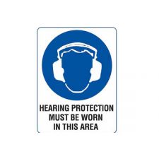 Sign - Hearing Protection 600x450mm Metal