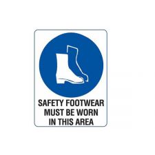 Sign - Safety Footwear 600x450mm Metal
