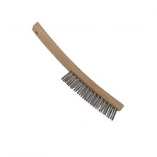 Wooden Handle 3 Row Hand Wire Brushes - Converged