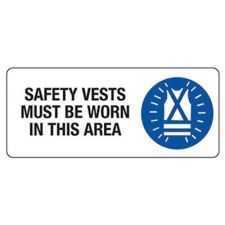 Safety Sign 'Safety Vests' 300x225mm Poly