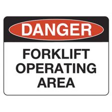 Safety Sign 'Danger Forklift' 300x225mm Poly