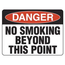 Safety Sign 'Danger No Smoking beyond this point' 300x225mm Metal
