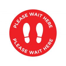 "Please Wait Here" Red/White (Per pack of 10)