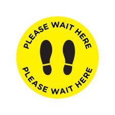 "Please Wait Here" Yellow/Black (Per pack of 10)