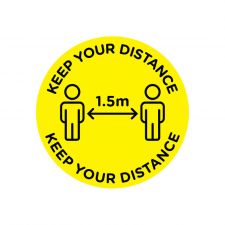 "Keep Your Distance" Yellow/Black (Per pack of 10)