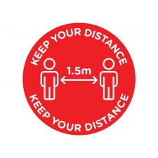 "Keep Your Distance" Red/White (Per pack of 10)