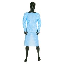 Blue PP/PE Fluid Resistant Clinical Isolation Gown - Thumb Hook