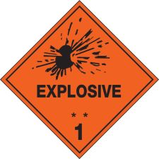 Hazchem Sign - Explosive 1 - 270x270mm - Metal