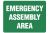 Sign - Emergency Assembly Area 300x225mm Metal